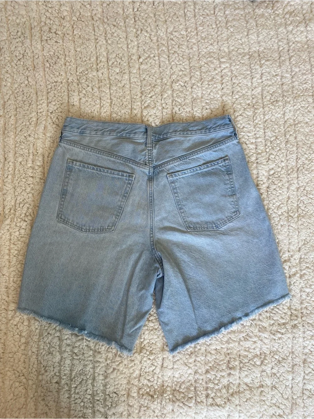 Old Navy Light Blue Mid-Rise Baggy Cutoff Shorts
